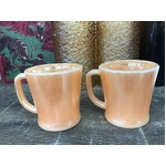 1950's Fire King Peach Lustre Mugs x 2 