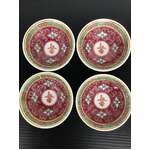 Vintage Chinese Jingdezhen Mun Shou Longevity Dipping Bowls x 4 - Famille Rose 