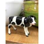 Ceramic Cow Ornament - Black & White - 6 cm Tall 