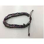 Hand Made Boho Macrame Seed Bead Bracelet - Double Strand 