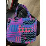 80's Geometric Smash Tote Bag - Hand Made from Vintage Fabrics 