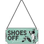 Shoes Off Please - Hanging Tin Sign - Nostalgic Art