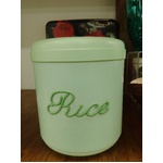 VINTAGE Nally Ware Australia Green Rice Canister