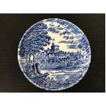 VINTAGE English Tableware by Unicorn - 10.5 cm Blue & White Castle Pin Dish - Staffordshire England 