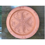 Terracotta Shortbread Mould - 24.5 cm - Heart Detail 