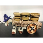 VINTAGE Kitsch Donkey & Cart Salt Pepper Cruet Set - 1950's Japan - AF