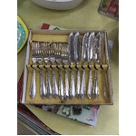 VINTAGE Silver Plate Fish Knives and Forks - Boxed Set 