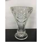 VINTAGE Crown Crystal Pressed Glass Vase - Prism Diamond & Fan