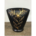 VINTAGE Diana Pottery Vase - Black & Gold 