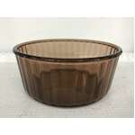 Pyrex England Round Souffle Dish - Brown Glass 