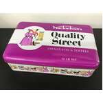 VINTAGE Mackintosh's Quality Street Tin - 1 1/2 Lb - Purple & White 