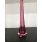 Art Glass Elephant Foot Vase - Pink & Clear - 25 cm Tall