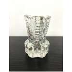 VINTAGE Art Deco Clear Glass Thistle Vase - 6.5 cm Tall - Triangular 