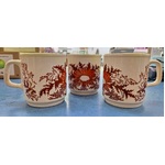 RETRO Ironstone Romania Mugs - Set of 3 - Orange Flower