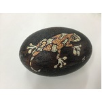 Painted Emu Egg - Lizard - Aboriginal Art - Dot Painted 