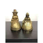 Vintage Brass Bell - Lady - Lot of 2 - Small Size 6 cm tall