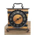 VINTAGE Europa Elamatic Mantle Clock - Wood & Iron Casing