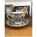 VINTAGE Chinese Famille Rose Tea Cup Duo