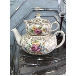 VINTAGE Nelson Ware BCM Stacking Teapot Gold Floral Chintz