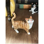 Ceramic Cat Ornament - Standing - Tabby - 7 cm