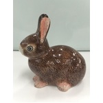 Ceramic Bunny Rabbit Ornament - Sitting - Brown - 8.2 cm