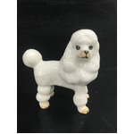 Ceramic Poodle Dog Ornament - Standing - White - 6.2 cm