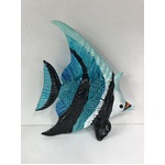 Glass Fish Ornament - Blue Stripe - Hand Blown & Painted - 9 cm