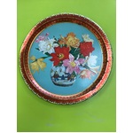 VINTAGE Round Drinks Tray - Bright Florals - 32.5 cm 