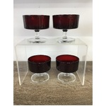 Luminarc France Ruby Red Champagne Coupe x 4