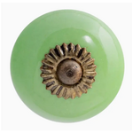 Round Ceramic Drawer Knob - Green - Individual