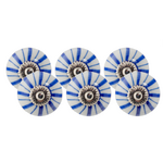 Round Ceramic Drawer Knob - Blue and White Stripe  - Set of SIX (6)