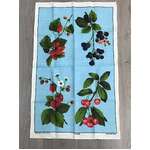 VINTAGE Dunmoy Fruit Tea Towel - Irish Linen - Strawberry Cherry Blackberry