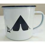 Enamel Camping Mug - Retro Tent Motif