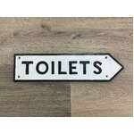 Toilets Sign - Cast Iron - Arrow - 39 x 10 cm