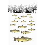 Trout Fishing 100% Cotton Kitchen Tea Towel