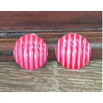 Vintage 1980s Stud Earrings - Pink Metal