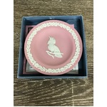 Wedgwood Jasperware Cockatoo Pin Dish - White on Pink - Boxed w Papers