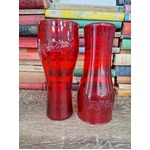 VINTAGE Plastic Coca-Cola Red Skinny Cups x 2 Coke