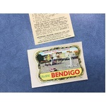 VINTAGE Souvenir Car Sticker Decal - Bendigo VIC