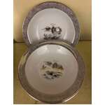 Vintage Star China Japan Dessert Bowl Set of 4 - Silver Fuji