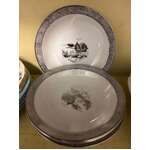 Vintage Star China Japan Bowl Set of 6 - Silver Fuji Hand-painted