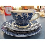 Churchill England Blue Willow Tea Cup Trio