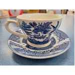 Churchill England Blue Willow Tea Cup Duo