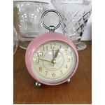 Midcentury Retro Style Metal Alarm Clock -  Pink