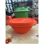 RETRO Tupperware Servalier Bowl - Orange w Fan Lid  