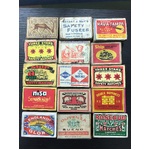 VINTAGE Matchboxes w Label x 15 - Mixed Lot World Wide