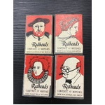 VINTAGE Australian Matchboxes w Label x 4 - Redheads Famous People Series