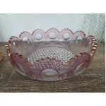 VINTAGE Glass Serving Bowl - Bull's Eye - Pink