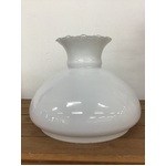 Milk Glass Lantern Oil Lamp Light Shade - Ruffled Top