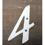 White Italic Cast Iron Metal House Number - 4